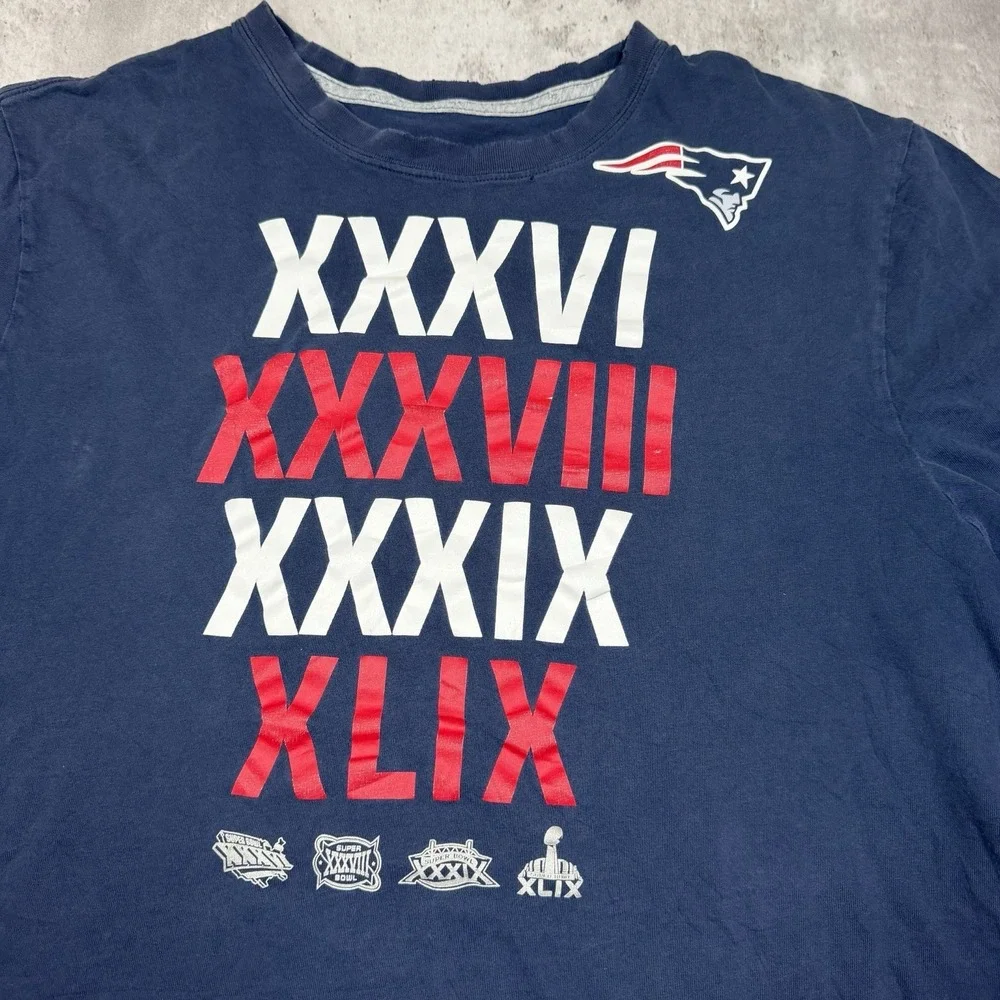 New England Patriots Nike Blue Super Bowl T Shirt Mens 2XL NFL Football USA